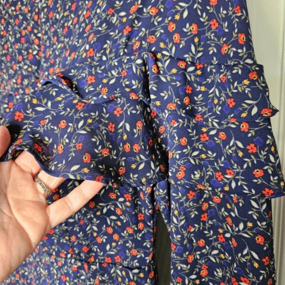 JACK by BB DAKOTA Blue Floral Mini Dress Long sleeves Size S - Picture 10 of 16